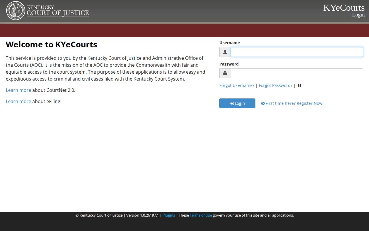 Kentucky CourtNet search for Lawrence County arrest case disposition records
